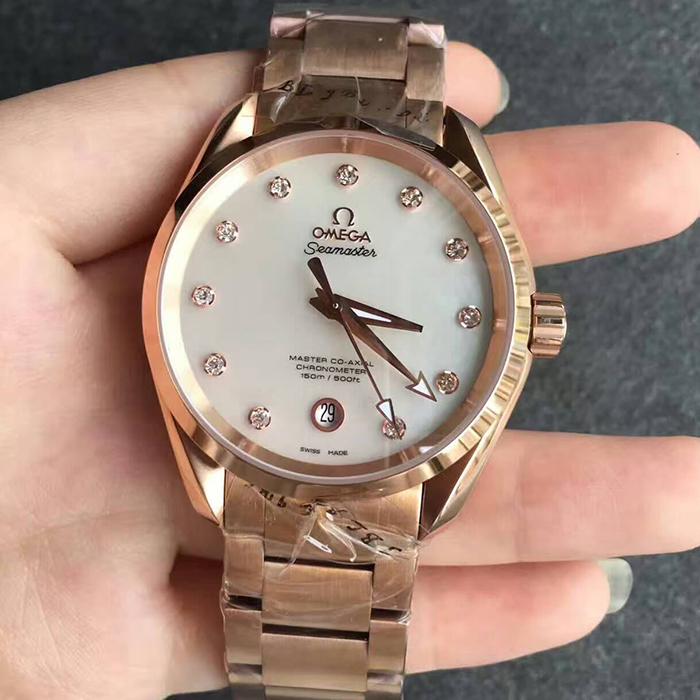 【JH廠】歐米茄（Omega）海馬150米系列貝母面全金大尺寸自動機械精仿女錶
