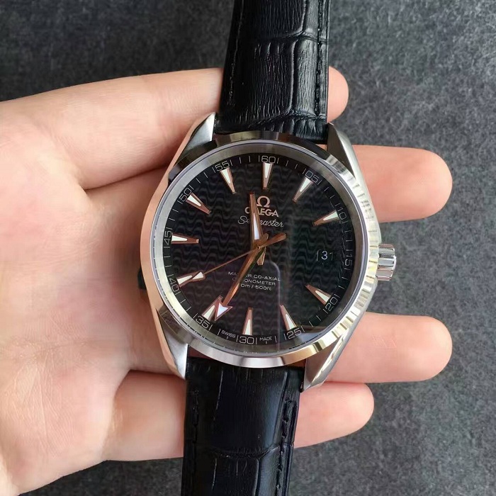 【JH廠】歐米茄（Omega）海馬系列150M裏約奧運會紀念版黑面皮帶男士自動機械精仿手錶