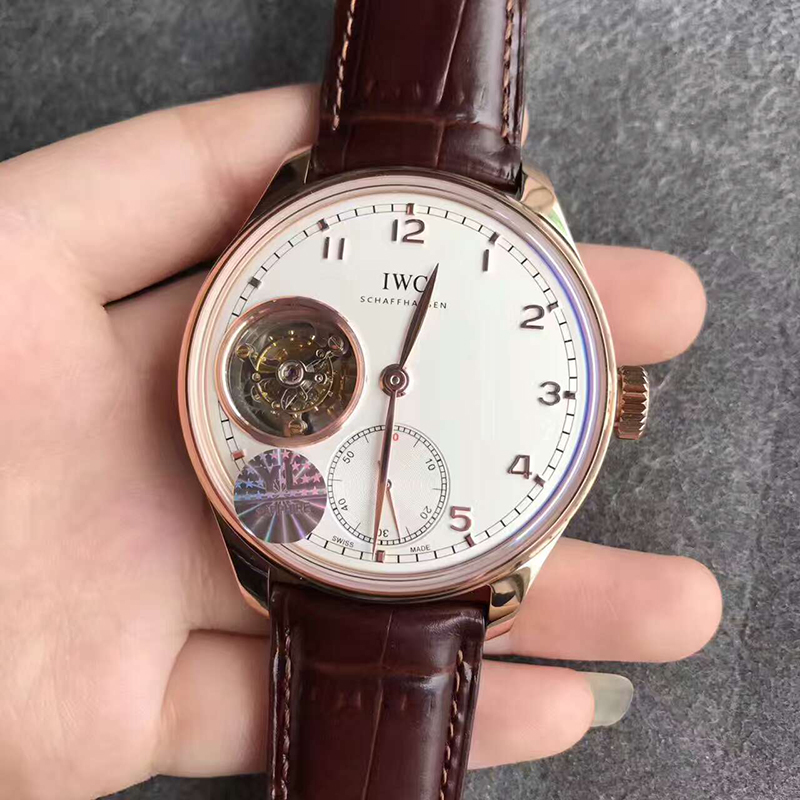 【YL廠】萬國（IWC）葡萄牙系列陀飛輪金殼白面男士自動陀飛輪機械精仿手錶