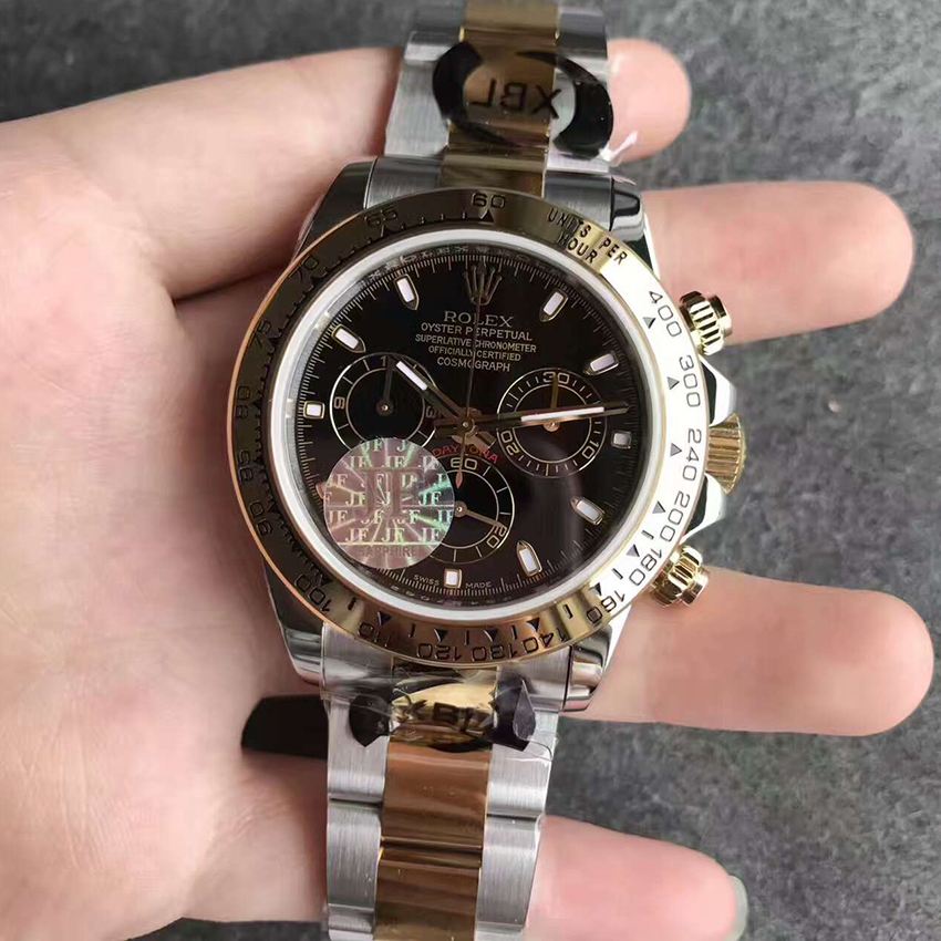 【JF廠超A】勞力士（Rolex）迪通拿間金黑盤自動機械壹比壹精仿男錶