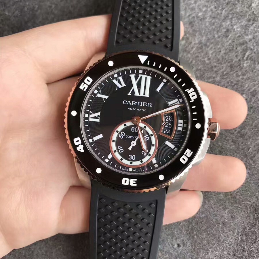 【JJ廠】卡地亞（Cartier）卡歷博潛水系列間金男士壹比壹高仿錶