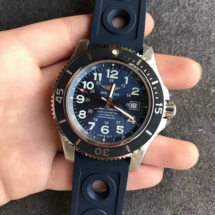 【N廠1:1精仿】百年靈（Breitling）超級海洋二代系列藍面自動機械男錶