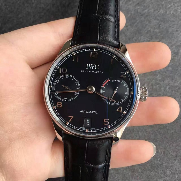 【ZF廠】萬國（IWC）葡萄牙系列七日鏈黑面IW500703壹比壹精仿手錶