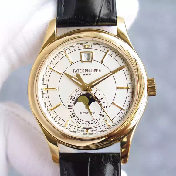 百達翡麗（Patek Philippe）復雜功能計時腕錶系列18k包金男士精仿手錶