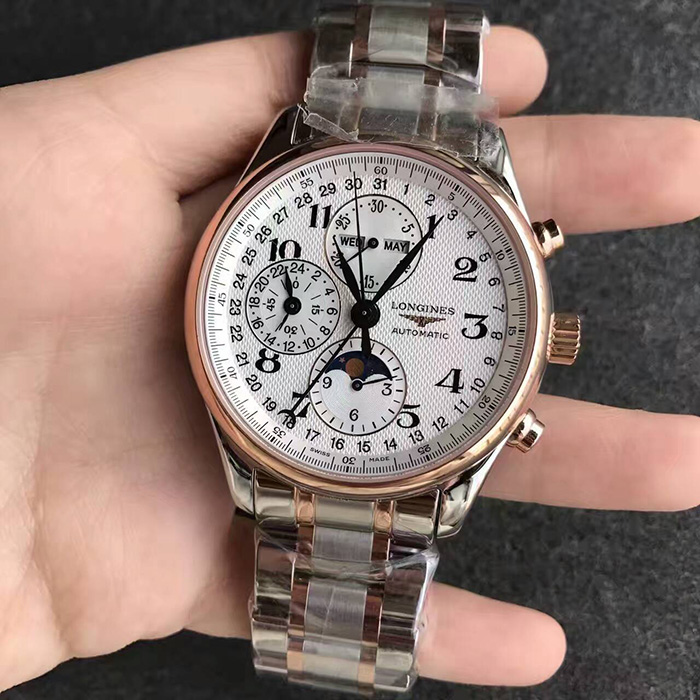 【YL廠超A】浪琴（Longines）名匠系列八針間玫金自動機械壹比壹精仿男錶