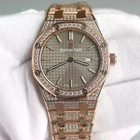 愛彼Audemars Piguet皇家橡樹離岸型系列女士土豪金石英精仿手錶