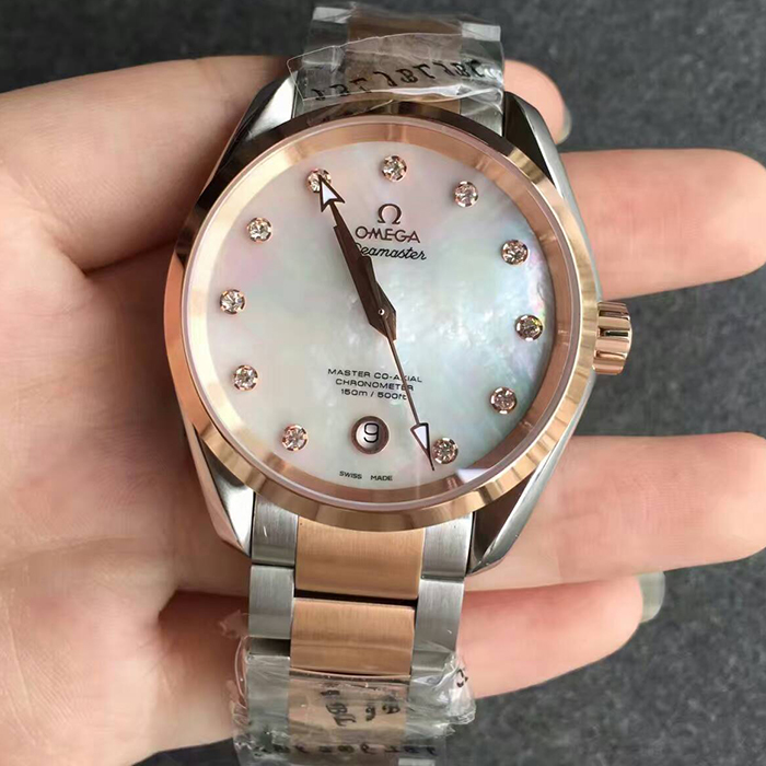 【JH廠】歐米茄（Omega）海馬150米系列貝母面間金大尺寸自動機械精仿女錶