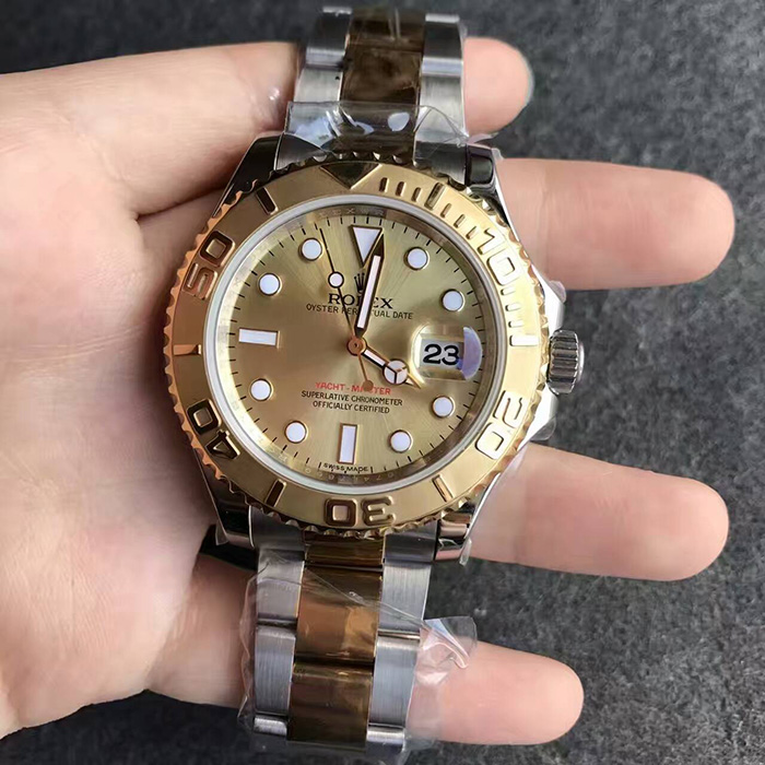 【JF廠超A壹比壹】勞力士（Rolex）遊艇名仕間黃金香檳面自動機械精仿男錶