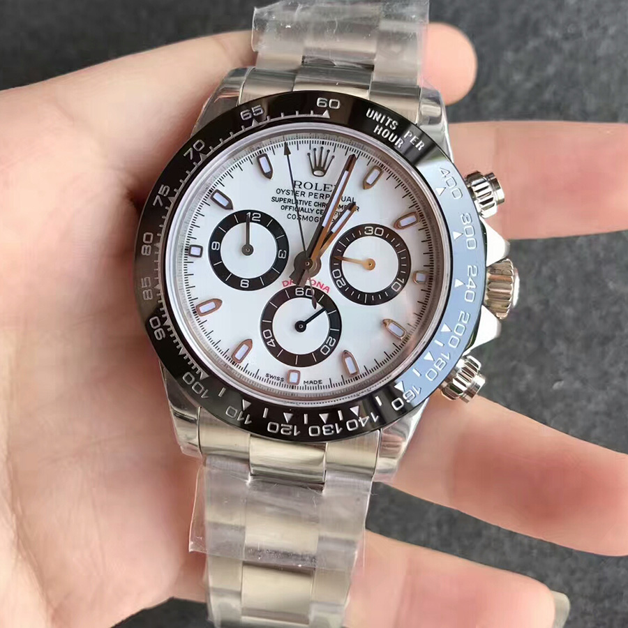【N廠超A】2016巴塞爾勞力士（rolex）迪通拿陶瓷圈白面壹比壹精仿手錶