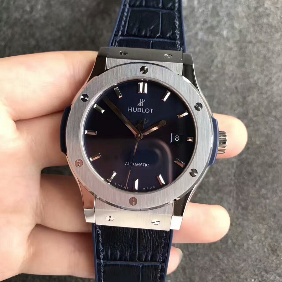 【JJ廠】宇舶（Hublot）經典融合系列藍面壹比壹精仿手錶
