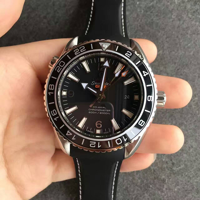 【JH廠】歐米茄（Omega）海馬600M系列GMT黑面膠帶自動機械精仿男錶