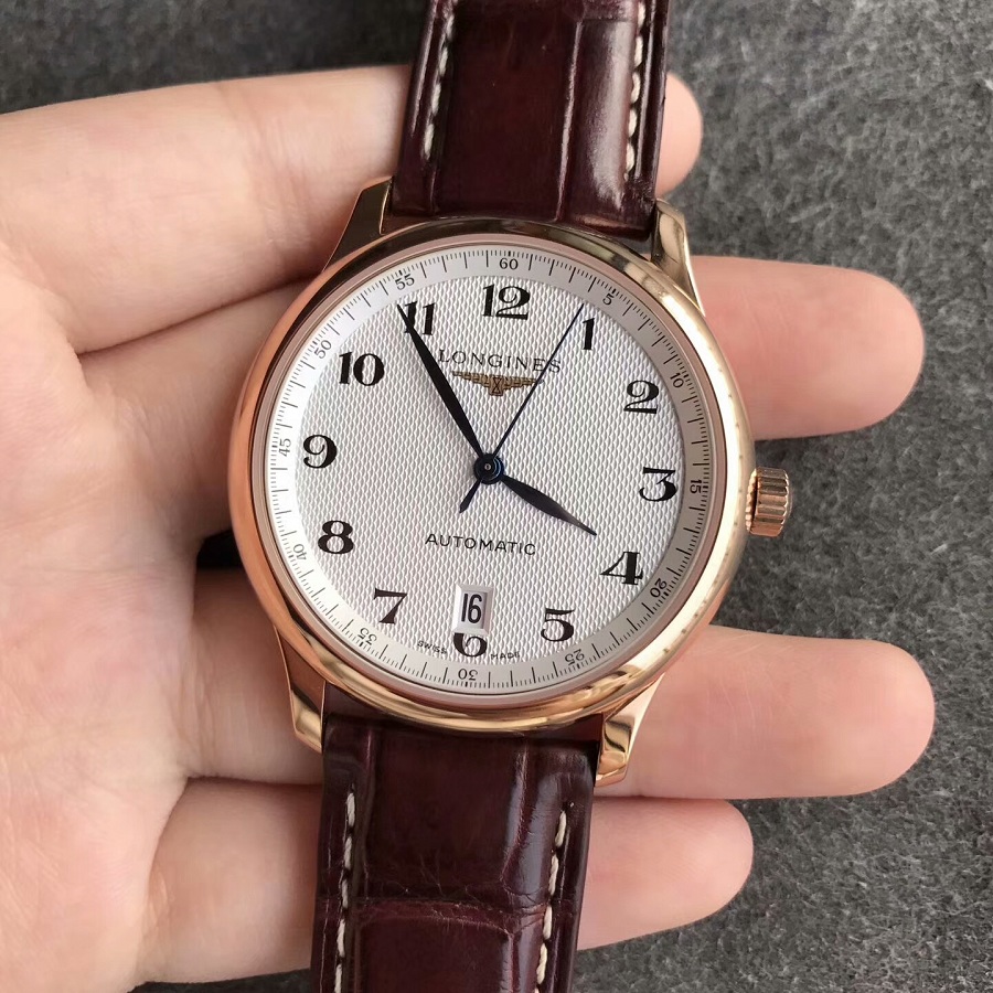【KZ廠超A】浪琴（Longines）名匠6字位日歷系列間玫金皮帶版l2.628.8.78.3壹比壹精仿手錶