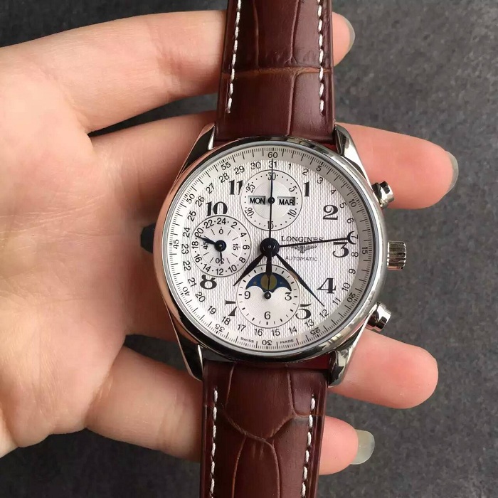 【JF廠】浪琴（Longines）名匠系列八針月相精仿男錶