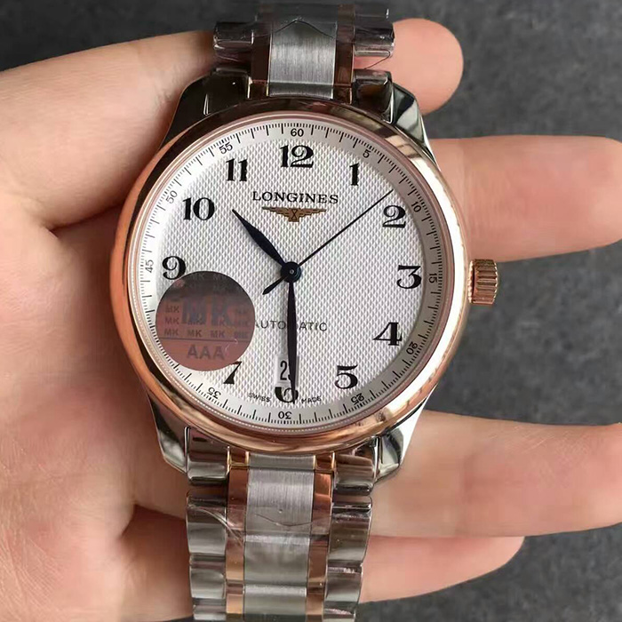 【MK廠壹比壹】浪琴（Longines）名匠系列6點單歷超薄間玫金數字面自動機械精仿男錶價格/圖片