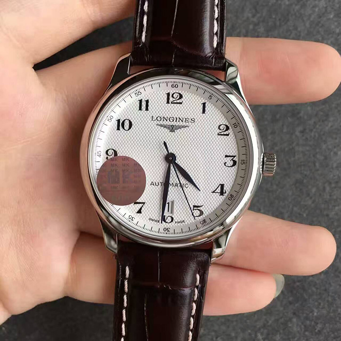 【MK廠壹比壹】浪琴（Longines）名匠系列6點單歷超薄數字面棕皮帶L2.628.4.78.6自動機械精仿男錶價格/圖片