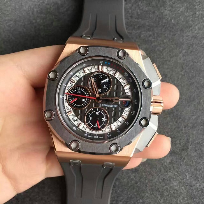 【N廠頂級精仿】愛彼AP皇家橡樹離岸型舒馬赫限量版玫金殼26568OM.OO.A004CA.01自動機械精仿男錶