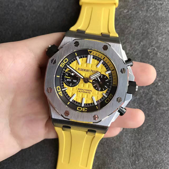【N廠1:1復刻】愛彼AP最經典款皇家橡樹離岸型26703ST黃色自動機械精仿男錶
