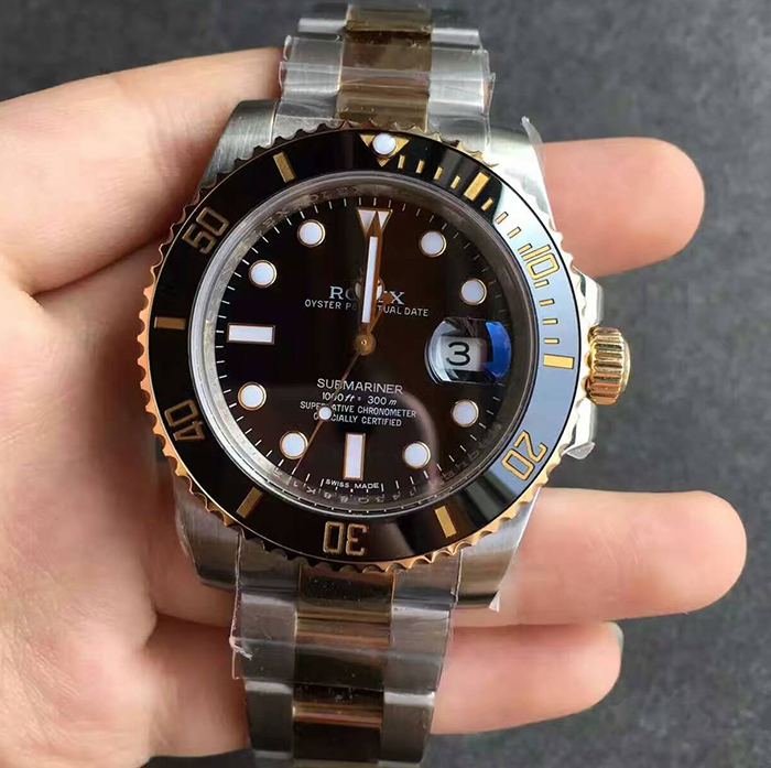 【N廠V7版包金】勞力士（Rolex）黑水鬼自動機械精仿男錶