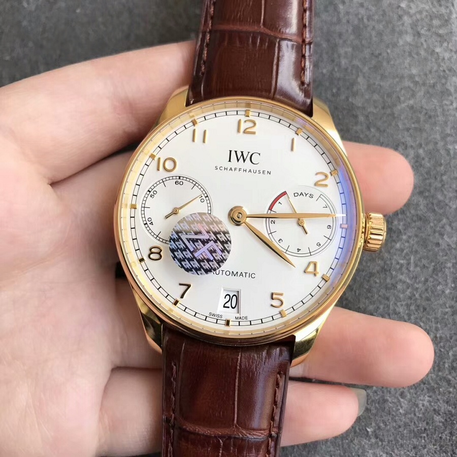 【ZF廠超A】萬國（IWC）葡七黃金殼白面IW500101壹比壹精仿手錶