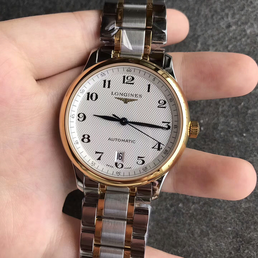 【KZ廠超A】浪琴（Longines）名匠6字位日歷系列間黃金鋼帶版L2.628.5.78.7壹比壹精仿手錶