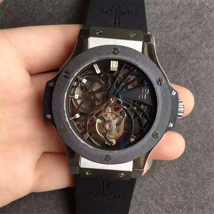【HF廠】宇舶Hublot（恒寶）大爆炸系列手動陀飛輪全陶瓷圈精仿手錶