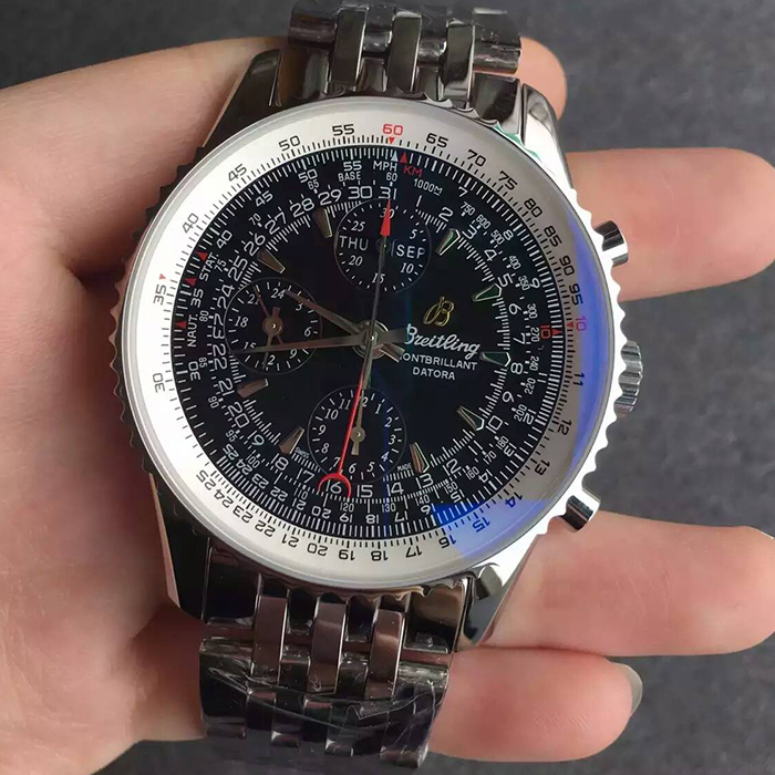 【JF廠】百年靈（Breitling）Montbrillant Datora（蒙柏朗系列）計時腕錶黑面自動機械壹比壹男錶