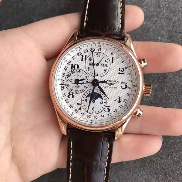 【YL廠超A】浪琴（Longines）名匠系列八針玫金殼自動機械壹比壹精仿男錶