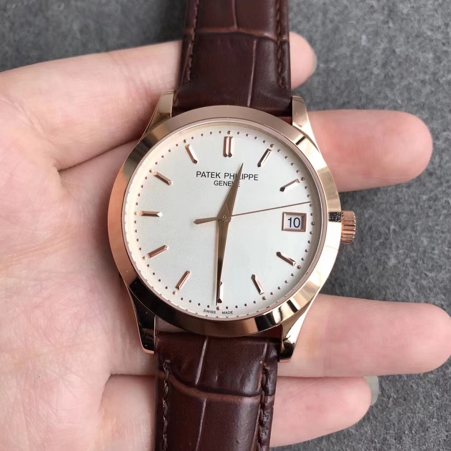 百達翡麗(Patek Philippe)古典錶系列金殼白面壹比壹精仿手錶