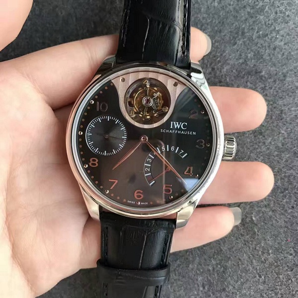 【TF廠】萬國（IWC）葡萄牙系列動能顯示陀飛輪黑面壹比壹精仿手錶