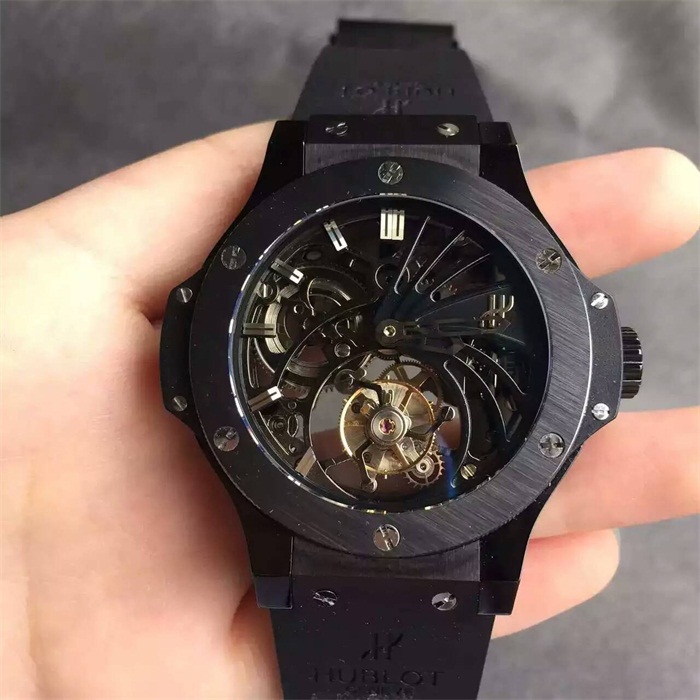 【HF廠】宇舶Hublot（恒寶）大爆炸系列手動陀飛輪全陶瓷殼鏤空精仿手錶