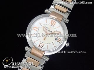高仿萧邦Chopard手表 Imperiale系列 白面罗马表盘 18k玫瑰间金表链 女士瑞士石英表 CP0002