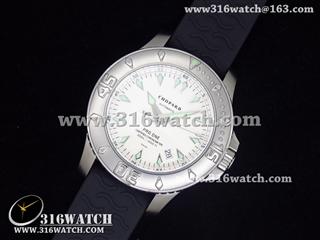 高仿萧邦Chopard手表 Louis-Ulysse系列 白色表盘 黑色橡胶带 瑞士ETA-2824机芯 CP0006