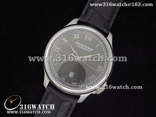 高仿萧邦Chopard手表 Louis-Ulysse系列 LUC1937 黑面罗马表盘 黑色皮带 瑞士ETA-2824机芯 CP0011