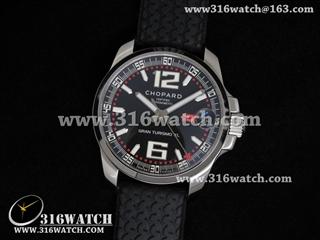 高仿萧邦Chopard手表 经典赛车系列 格兰旅游XL 黑色表盘 黑色橡胶带 亚洲计时7750机芯 CP0013