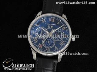 高仿萧邦Chopard手表 Louis-Ulysse系列 星月相 黑色表盘 黑色皮带 亚洲23J机芯 CP0014