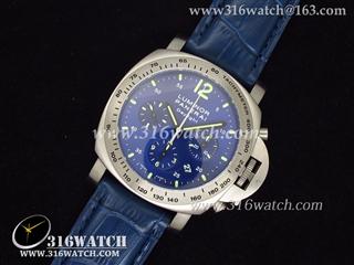 高仿沛纳海PANERAI手表 Luminor Automatic Chrono系列 PAM326M 钛金属 蓝色表盘 亚洲A7753机芯 终极1:1Noob版 PM0004
