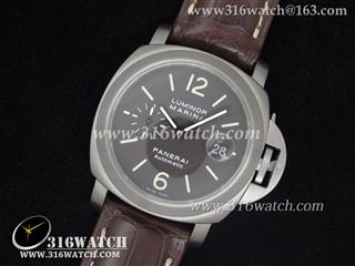 高仿沛纳海PANERAI手表 Luminor Marina系列 PAM240 钛金属 棕色牛皮带 亚洲7750机芯 PM0006
