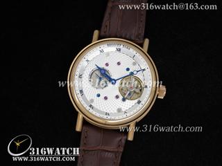 高仿超A 宝玑BREGUET-COMPLICATIONS系列 陀飞轮 18k玫瑰金电镀表壳 白色表盘 海欧飞轮机芯 BG0005