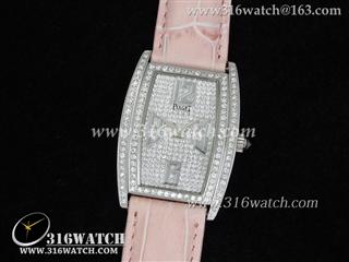 高仿伯爵Piaget-Limelight系列 镶钻表盘/边框 粉红色皮带 女装瑞士石英手表 PG0006