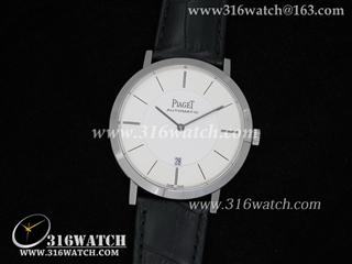 高仿伯爵Piaget-Altiplano系列 白色表盘 黑色皮带 亚洲23J机芯 PG0010
