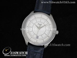 精仿伯爵Piaget-Gouverneur系列 白色表盘 黑色皮带 亚洲2824机芯 PG0014
