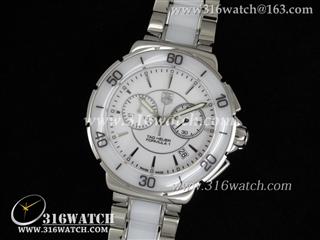 豪雅TAG Heuer 一级方程式系列 白色陶瓷 白面条丁表盘 瑞士石英计时机芯 高仿豪雅手表 TAG0010