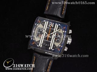 豪雅TAG Heuer - 摩纳哥系列 黑色PVD表壳 黑色表盘 亚洲计时7750机芯 高仿豪雅手表 TAG0002