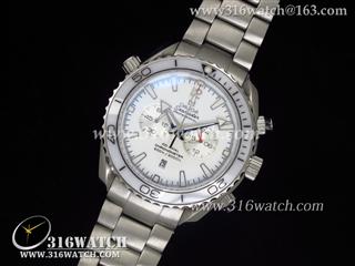 高仿欧米茄Omega-海马Seamaster 系列 海洋宇宙 白色表盘 白色边框 日本计时石英机芯 OMG0003