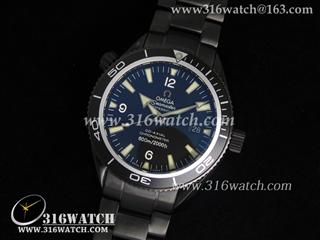 欧米茄Omega-海马Seamaster 系列 海洋宇宙 黑色PVD表壳 黑色表盘 瑞士ETA-2824机芯 精仿1:1欧米茄手表 OMG0005