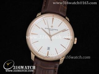 高仿江诗丹顿Vacheron Constantin-传承系列 85180/000R-9248男士机械表 白色表盘 亚洲2824机芯 VC0005