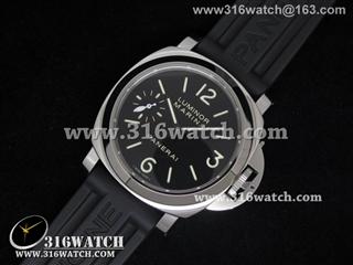 沛纳海PANERAI-Luminor Marina系列 PAM111 N 避震改裝豁口Noob版本 黑色橡胶表带海欧6497-2手动上链机芯高仿沛纳海手表 PM0022