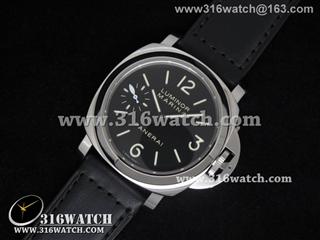 高仿沛纳海PANERAI手表 Luminor Marina系列 PAM111 N 避震改裝豁口 1:1 Noob版本 黑色牛皮带 海欧6497-2手动上链机芯PM0027