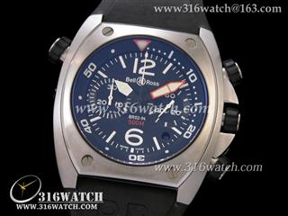 柏莱士Bell & Ross-Tonneau BR02系列 黑面白色字表盘 五针计时7750机芯 高仿柏莱士1:1 Noob版 BR0034