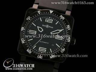 柏莱士Bell & Ross-42MM BR03系列 黑色PVD表壳 黑色表盘 亚洲2824自动机芯 高仿1:1柏莱士 BR0024